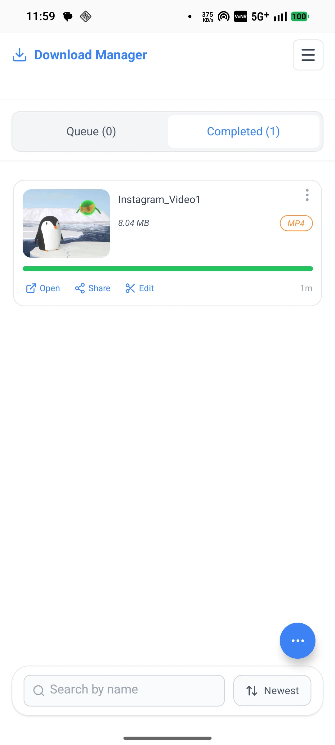 Download Manager & File Actions