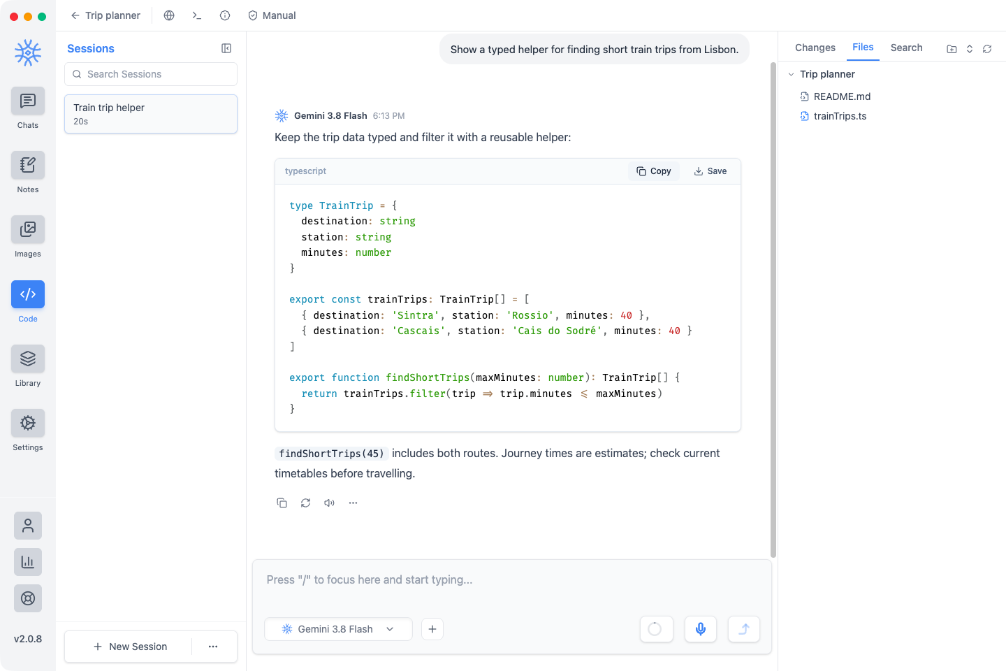 Go from conversation to code