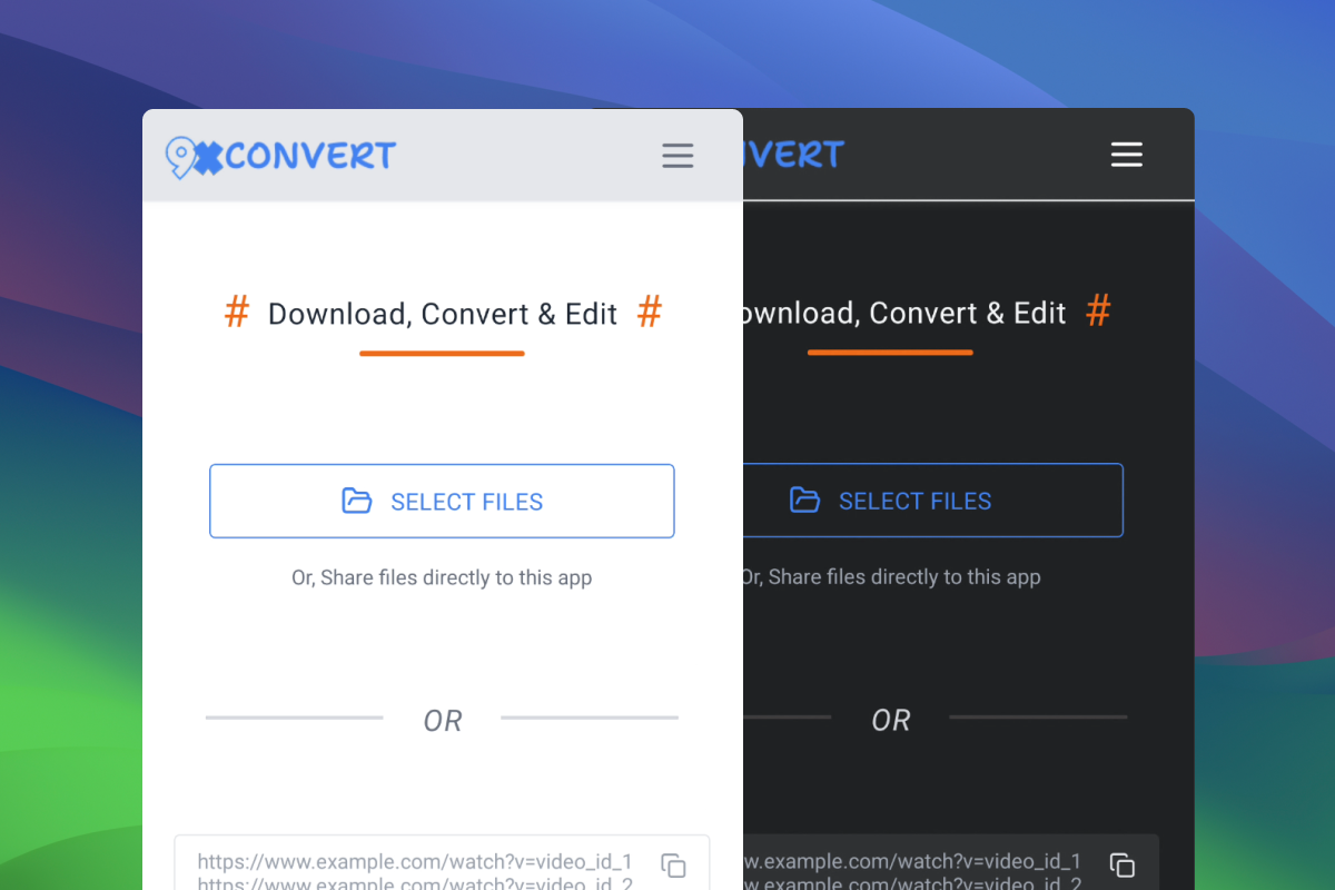 9xconvert Interface Preview